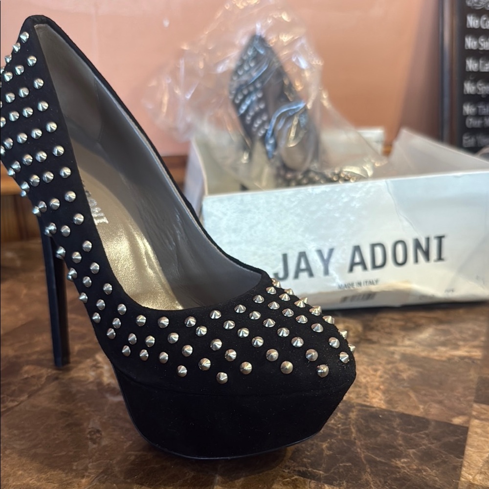 Black Studded Women's Heels